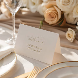 Witte Elegante Delicate Wedding Guest Place Card Kaart