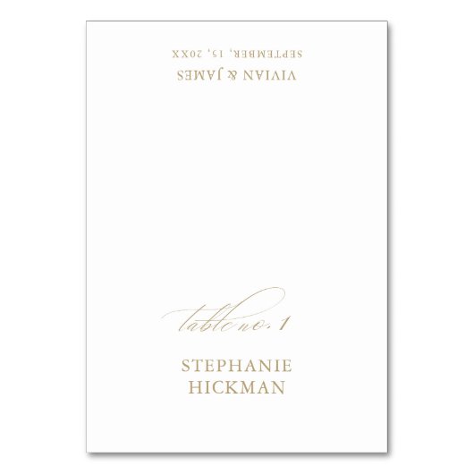 Witte Elegante Delicate Wedding Guest Place Card Kaart (Voorkant)