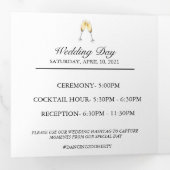 Witte Elegante Eucalyptus Huwelijksdetails Drieluik Kaart (Binnenzijde eerst)