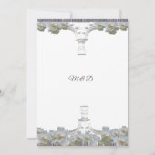 Witte Elegante Floral Griekse boog bruiloft Kaart (Achterkant)