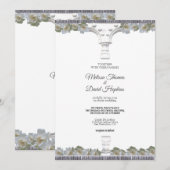 Witte Elegante Floral Griekse boog bruiloft Kaart (Voorkant / Achterkant)