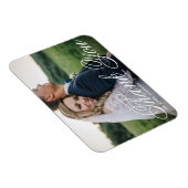 Witte elegante foto bruiloft Dank u Magneet (Rechterzijde)