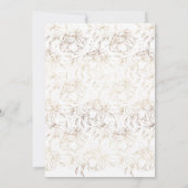 Witte Elegante Gouden Botanische Huwelijk Kaart (Achterkant)