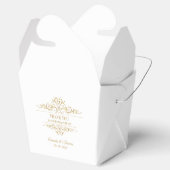 Witte elegante gouden lijst bruiloft bedankdoosjes (Geopend)