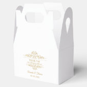 Witte elegante gouden lijst bruiloft bedankdoosjes (Geopend)