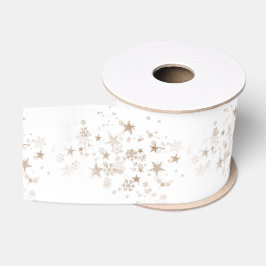 Witte Elegante Gouden Ster Vakantie Nieuwjaars Cad Grosgrain Lint