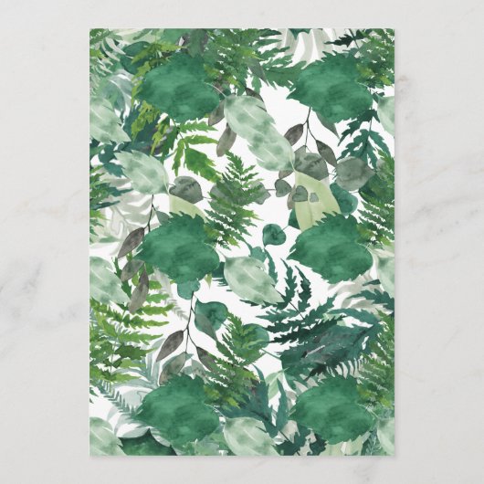 Witte Elegante Handgetekende Botanische Trouw Uitn Kaart (Achterkant)