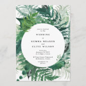 Witte Elegante Handgetekende Botanische Trouw Uitn Kaart (Voorkant)