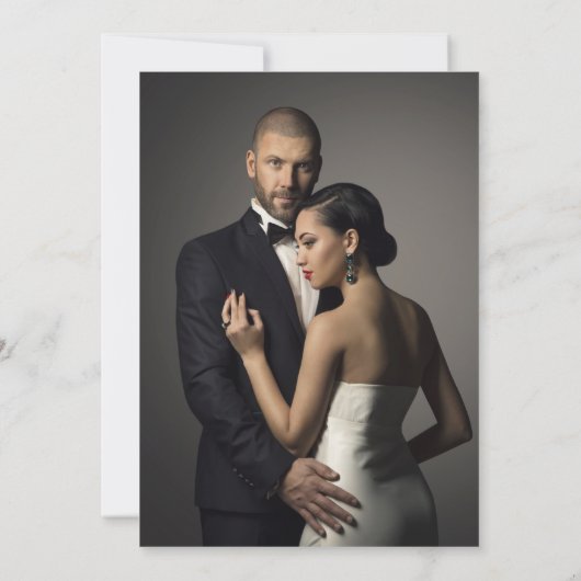 Witte Elegante klassieke bruiloft ouders Host Kaart (Achterkant)