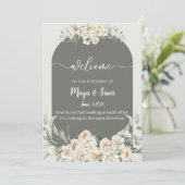 Witte elegante klassieke foto bruiloft kaart (Staand voorkant)