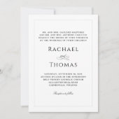 Witte Elegante Klassieke Huwelijk met Foto Kaart (Voorkant)