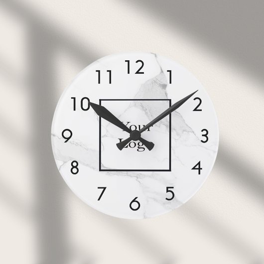 Witte, elegante, klassieke zakelijke logo ronde klok