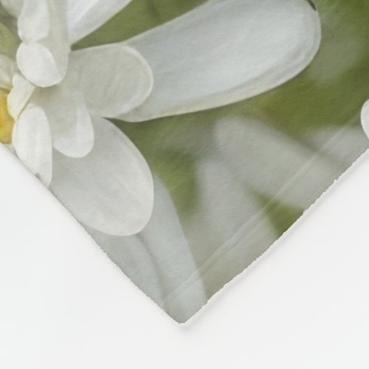 Witte elegante madeliefjes fleece deken (Hoek)