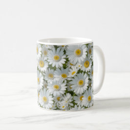 Witte elegante madeliefjes koffiemok