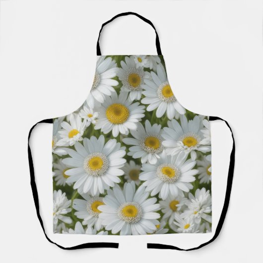 Witte elegante madeliefjes schort (Voorkant)