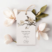 Witte Elegante Magnolia bruiloft Dank u Cadeaulabel