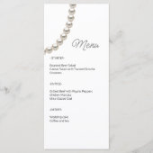 Witte Elegante Parel Bruiloft Menu (Voorkant)