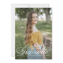 Witte Elegante Script Afstudeerklas 2026