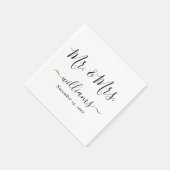 Witte Elegante Script Mr. en Mrs. Trouwen Servet (Hoek)