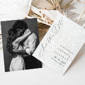 Witte elegante scriptfoto Sla de datum op Save The Date