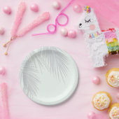 Witte elegante tropische palmboom bladeren bruilof papieren bordje (Feest)