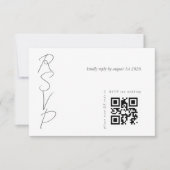 Witte Elegante Trouw QR-code RSVP Kaartje (Voorkant)