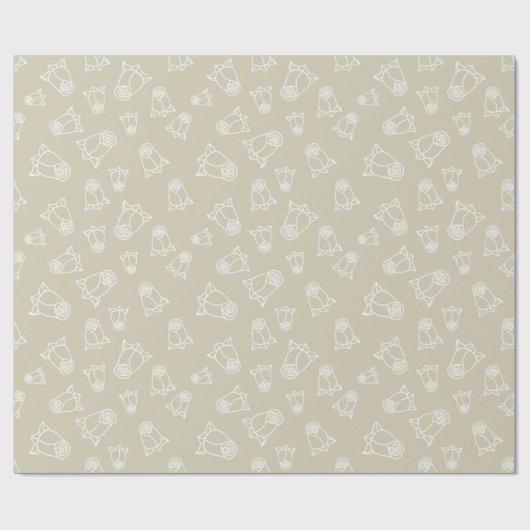 Witte Elegante Trouwringen Rozen Betrokken Naadloo Cadeaupapier (Vlak)