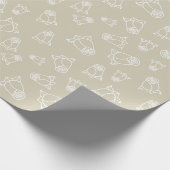 Witte Elegante Trouwringen Rozen Betrokken Naadloo Cadeaupapier (Hoek)