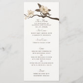 Witte Elegante Vintage Magnolia Bruiloft Menu (Voorkant)
