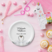 Witte elegante zwanen in liefdevolle bruiloft papieren bordje (Feest)