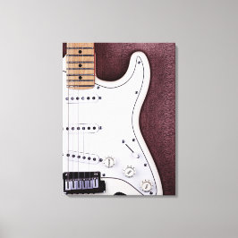 Witte elektrische gitaar 2 canvas afdruk