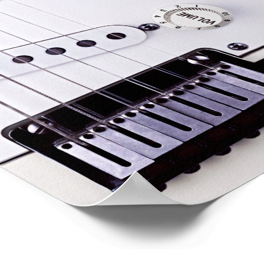 Witte elektrische gitaar 2 poster (Hoek)