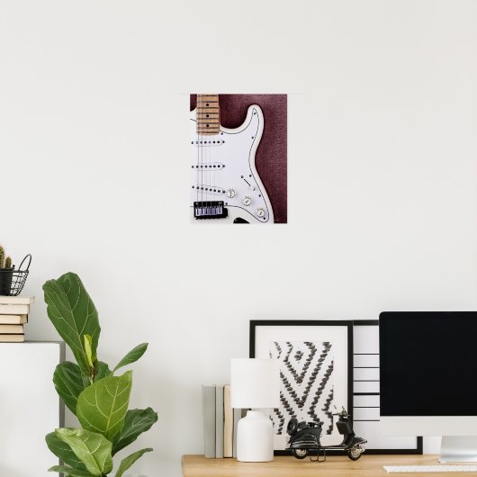 Witte elektrische gitaar 2 poster (Thuiskantoor)