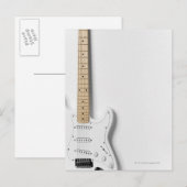 Witte elektrische gitaar 3 briefkaart (Voorkant / Achterkant)