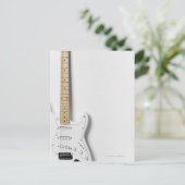 Witte elektrische gitaar 3 briefkaart (Staand voorkant)