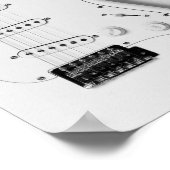 Witte elektrische gitaar 3 poster (Hoek)