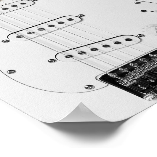 Witte elektrische gitaar 3 poster (Hoek)