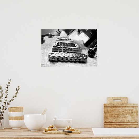 Witte elektrische gitaar poster (Keuken)