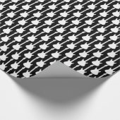 Witte elektrische gitaarstrepen op zwart cadeaupapier (Hoek)