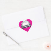 Witte Elektrische Voertuig SUV Auto Tekening Hart Sticker (Envelop)
