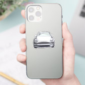 Witte Elektrische Voertuig SUV Auto Tekening Sticker (Telefoon)