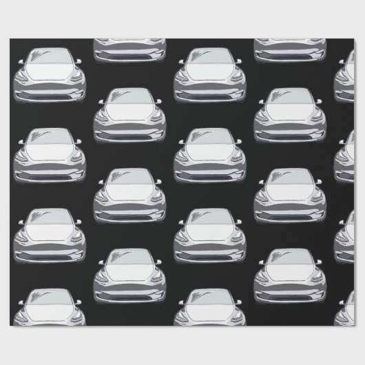 Witte Elektrische Voertuig SUV Auto Zwarte Achterg Cadeaupapier (Vlak)