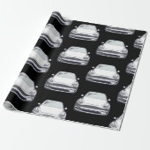 Witte Elektrische Voertuig SUV Auto Zwarte Achterg Cadeaupapier (Uitgerold)