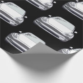 Witte Elektrische Voertuig SUV Auto Zwarte Achterg Cadeaupapier (Hoek)