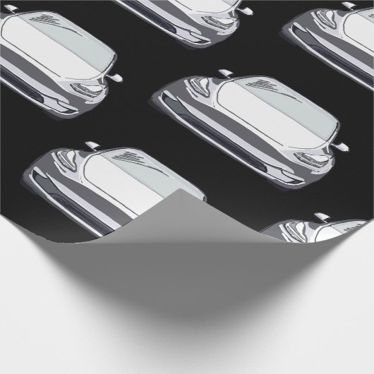 Witte Elektrische Voertuig SUV Auto Zwarte Achterg Cadeaupapier (Hoek)