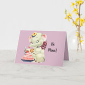  witte elephant-taartdessertaart kaart (Gele Bloem)