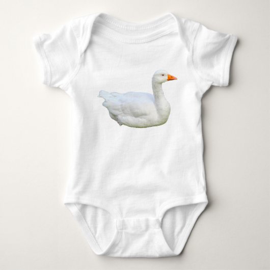 Witte Emden Goose Baby Bodysuit (Voorkant)