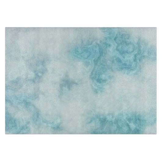 Witte en Aqua Green Marble Glass Cutting Board Snijplank (Voorkant)