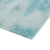 Witte en Aqua Green Marble Glass Cutting Board Snijplank (Hoek)