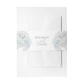 Witte en Baby Blue Rozen Uitnodigingen Wikkel (Voorkant Voorbeeld)